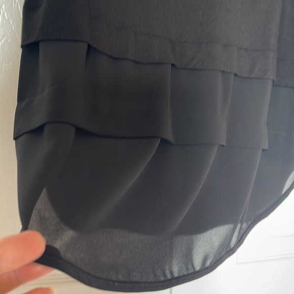 🌹GARAGE SALE 3 x $12🌹Michael Kors Sleeveless Black Zip Blouse, Sheer Bottom, M - Picture 6 of 9